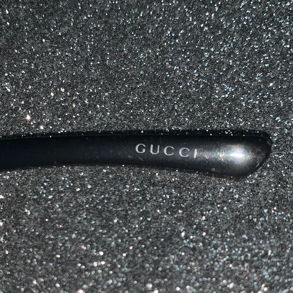 Gucci HorseBit Shiny Black/Gray & Silver Sunglasses - Picture 3 of 16